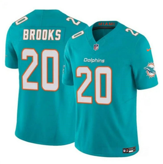 Youth Miami Dolphins #20 Jordyn Brooks Aqua 2024 F.U.S.E Vapor Limited Stitched Jersey
