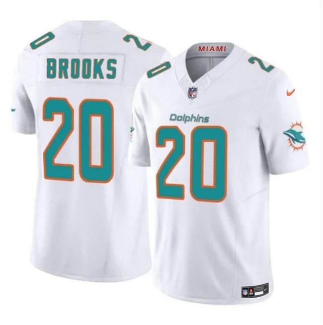 Youth Miami Dolphins #20 Jordyn Brooks White 2024 F.U.S.E Vapor Limited Stitched Jersey