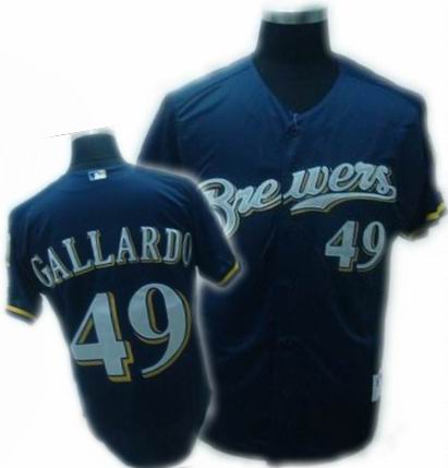 Youth Milwaukee Brewers #49 Yovani Gallardo blue jersey