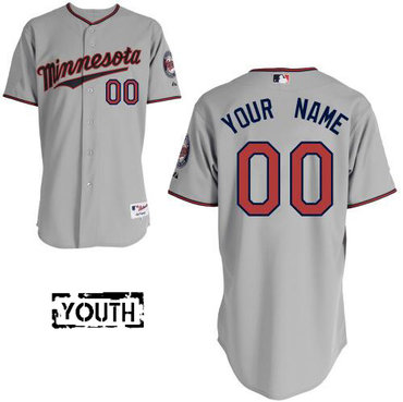 Youth Minnesota Twins Authentic Custom Road Gray Stitched Baseball Jersey