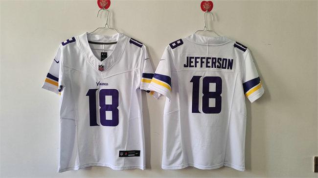 Youth Minnesota Vikings #18 Justin Jefferson White F.U.S.E. Vapor Untouchable Limited Stitched Jersey