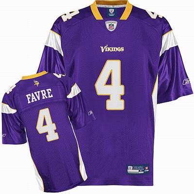 Youth Minnesota Vikings #4 Brett Favre team color purple