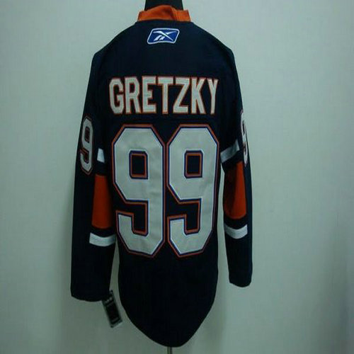 Youth Mitchell & Ness Oilers #99 Wayne Gretzky Dark Blue Stitched Throwback NHL Jersey