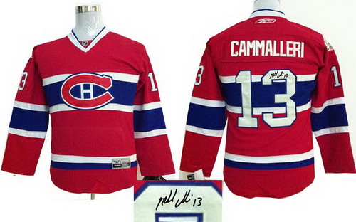 Youth Montreal Canadiens #13 Michael Cammalleri red signature jerseys