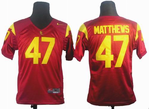 Youth NCAA USC Trojans Clay Matthews 47 Red College Football Jersey