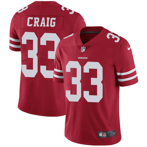 Youth NFL 49ers #33 Roger Craig Red Vapor Untouchable Limited Jersey