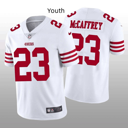 Youth NFL San Francisco 49ers #23 Christian McCaffrey White Vapor Untouchable Limited Stitched Jersey