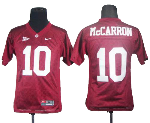 Youth Ncaa Alabama Crimson Tide AJ McCarron 10 Crimson College Football Jersey
