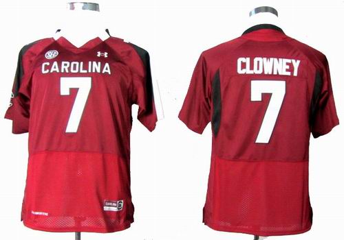 Youth Ncaa Under Armour South Carolina Javedeon Clowney 7 New SEC Patch Football Maroon jerseys