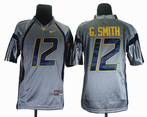 Youth Ncaa West Virginia Mountaineers Geno Smith 12 Grey College Football Jersey