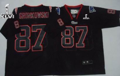 Youth New England Patriots #87 Rob Gronkowski Lights Out Black Jerseys 2012 Super Bowl XLVI Jersey Black