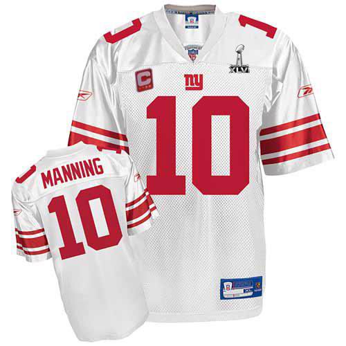 Youth New York Giants #10 Eli Manning 2012 Super Bowl XLVI Jersey white C patch