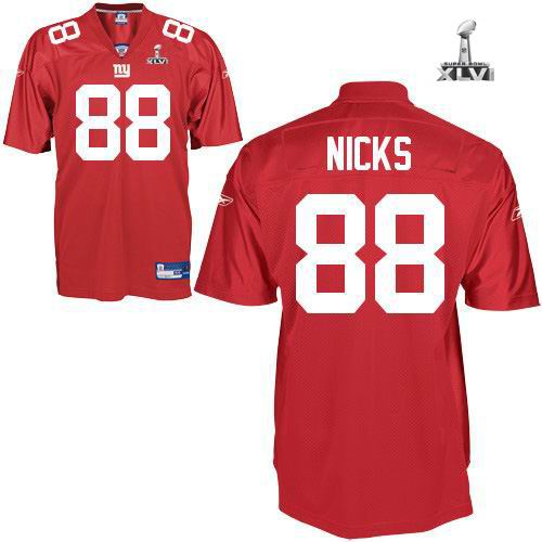 Youth New York Giants #88 Hakeem Nicks 2012 Super Bowl XLVI Jersey red