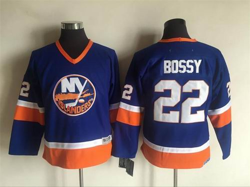 Youth New York Islanders #22 Mike Bossy blue CCM Throwback Jersey