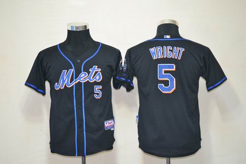 Youth New York Mets 5 Wright black jerseys