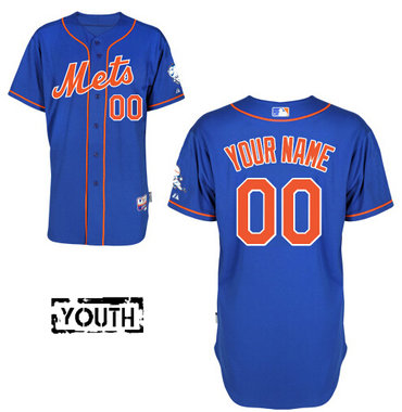 Youth New York Mets Authentic Custom Alternate Home Royal Blue MLB Jersey Cheap