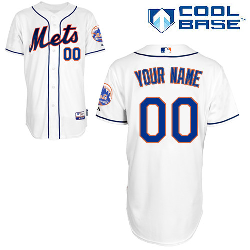 Youth New York Mets Customized White Jersey
