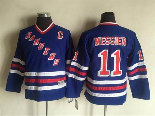 Youth New York Rangers #11 Mark Messier Throwback Blue Jersey