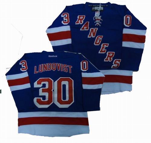 Youth New York Rangers #30 Henrik Lundqvist blue jerseys