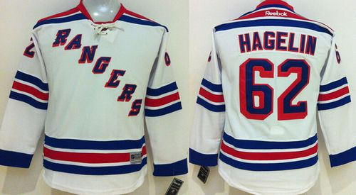 Youth New York Rangers 62 Carl Hagelin White NHL Jersey