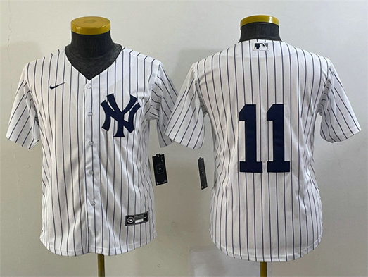 Youth New York Yankees #11 Anthony Volpe White Cool Base Stitched Baseball JerseyS