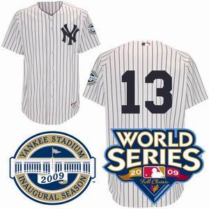 Youth New York Yankees #13 Alex Rodriguez Home Jersey w2009 World Series Patch WITHE