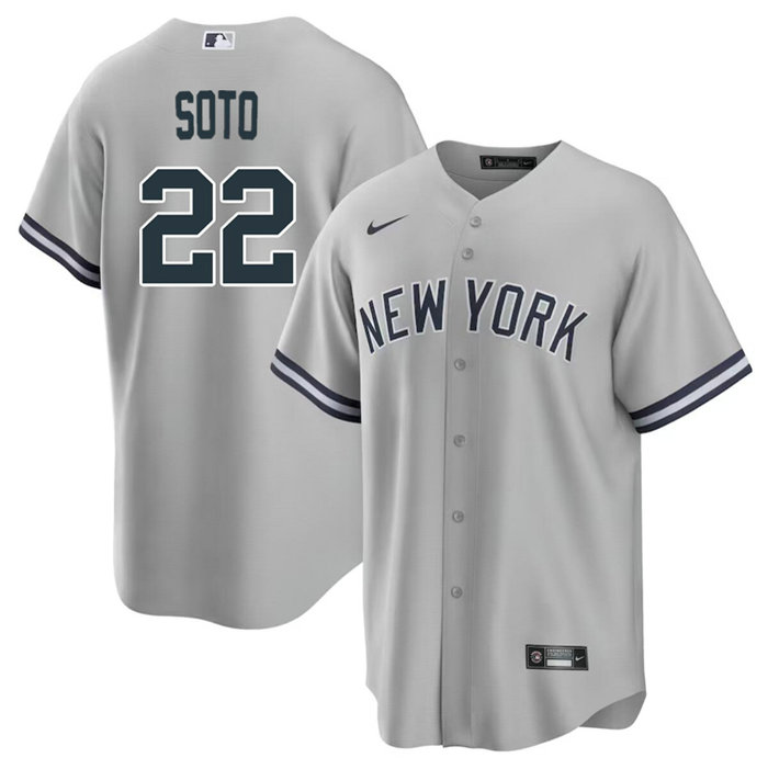 Youth New York Yankees #22 Juan Soto Grey Cool Base Stitched Baseball Jersey