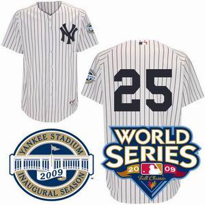 Youth New York Yankees #25 Mark Teixeira Home Jersey w2009 World Series Patch WITHE