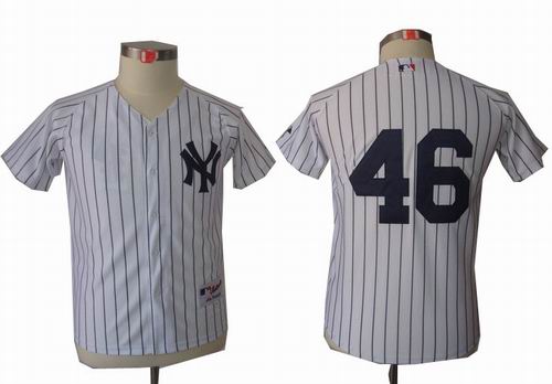 Youth New York Yankees #46 Andy Pettitte white jerseys