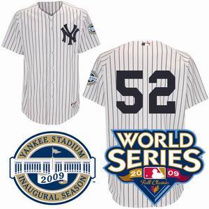 Youth New York Yankees #52 CC Sabathia Home Jersey w2009 World Series Patch WHITE