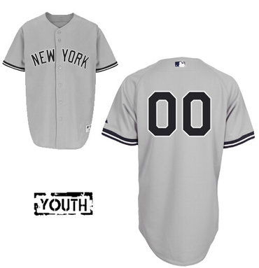 Youth New York Yankees Road Gray Authentic Customized Baseball Jersey