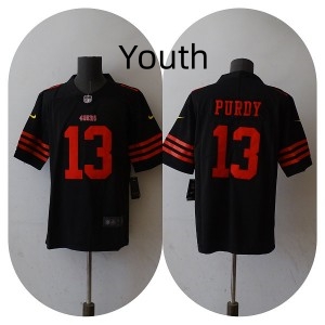 Youth Nike 49ers 13 Brock Purdy Black Vapor Untouchable Limited Jersey