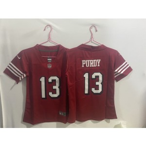 Youth Nike 49ers 13 Brock Purdy Red Throwback Vapor Limited Jersey