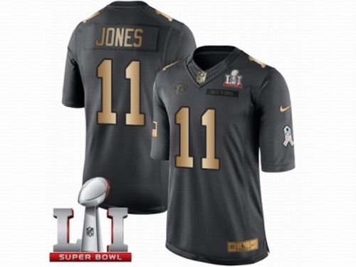 Youth Nike Atlanta Falcons #11 Julio Jones Limited Black Gold Salute to Service Super Bowl LI 51 Jersey