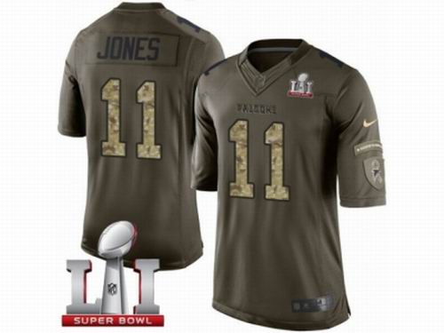 Youth Nike Atlanta Falcons #11 Julio Jones Limited Green Salute to Service Super Bowl LI 51 Jersey