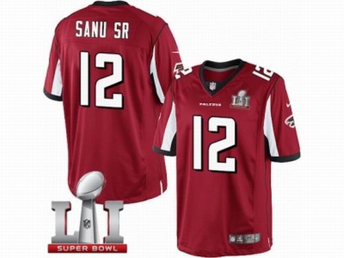 Youth Nike Atlanta Falcons #12 Mohamed Sanu Limited Red Team Color Super Bowl LI 51 Jersey