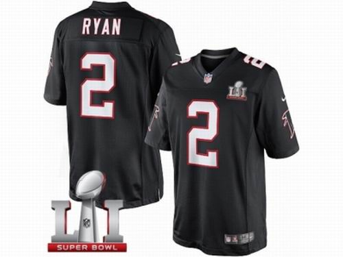 Youth Nike Atlanta Falcons #2 Matt Ryan Limited Black Alternate Super Bowl LI 51 Jersey