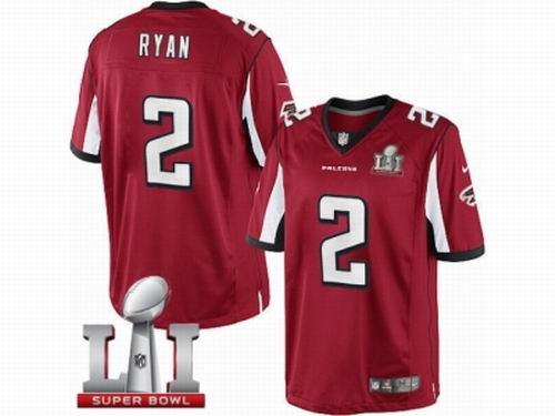 Youth Nike Atlanta Falcons #2 Matt Ryan Limited Red Team Color Super Bowl LI 51 Jersey