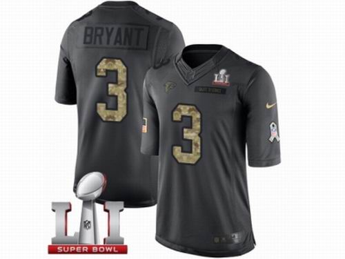Youth Nike Atlanta Falcons #3 Matt Bryant Limited Black 2016 Salute to Service Super Bowl LI 51 Jersey