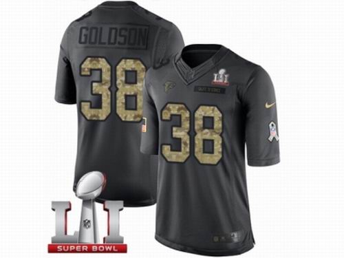 Youth Nike Atlanta Falcons #38 Dashon Goldson Limited Black 2016 Salute to Service Super Bowl LI 51 Jersey