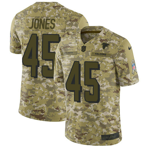 Youth Nike Atlanta Falcons #45 Deion Jones Camo Stitched NFL Limited 2018 Salute to Service Jersey