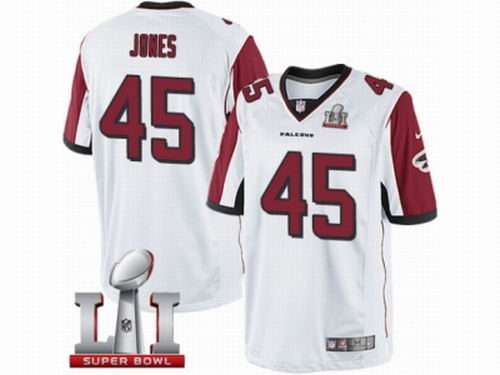 Youth Nike Atlanta Falcons #45 Deion Jones Limited White Super Bowl LI 51 Jersey