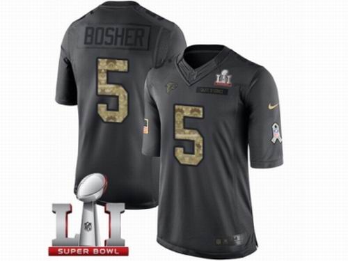 Youth Nike Atlanta Falcons #5 Matt Bosher Limited Black 2016 Salute to Service Super Bowl LI 51 Jersey