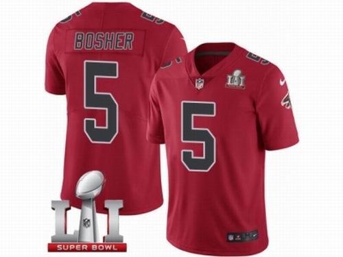 Youth Nike Atlanta Falcons #5 Matt Bosher Limited Red Rush Super Bowl LI 51 Jersey