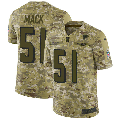 Youth Nike Atlanta Falcons #51 Alex Mack Camo Stitched NFL Limited 2018 Salute to Service Jersey