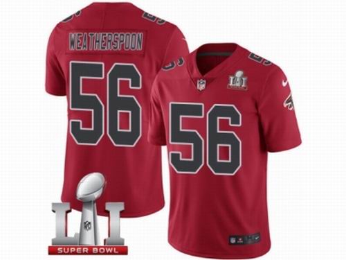 Youth Nike Atlanta Falcons #56 Sean Weatherspoon Limited Red Rush Super Bowl LI 51 Jersey