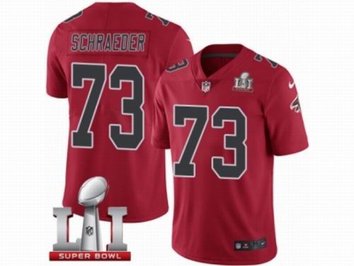 Youth Nike Atlanta Falcons #73 Ryan Schraeder Limited Red Rush Super Bowl LI 51 Jersey