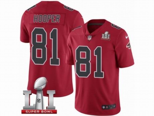 Youth Nike Atlanta Falcons #81 Austin Hooper Limited Red Rush Super Bowl LI 51 Jersey