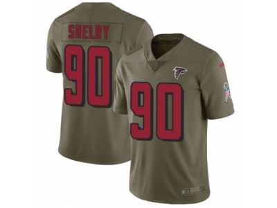 Youth Nike Atlanta Falcons #90 Derrick Shelby Limited Olive 2017 Salute to Service NFL Jersey