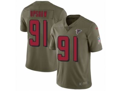 Youth Nike Atlanta Falcons #91 Courtney Upshaw Limited Olive 2017 Salute to Service NFL Jersey